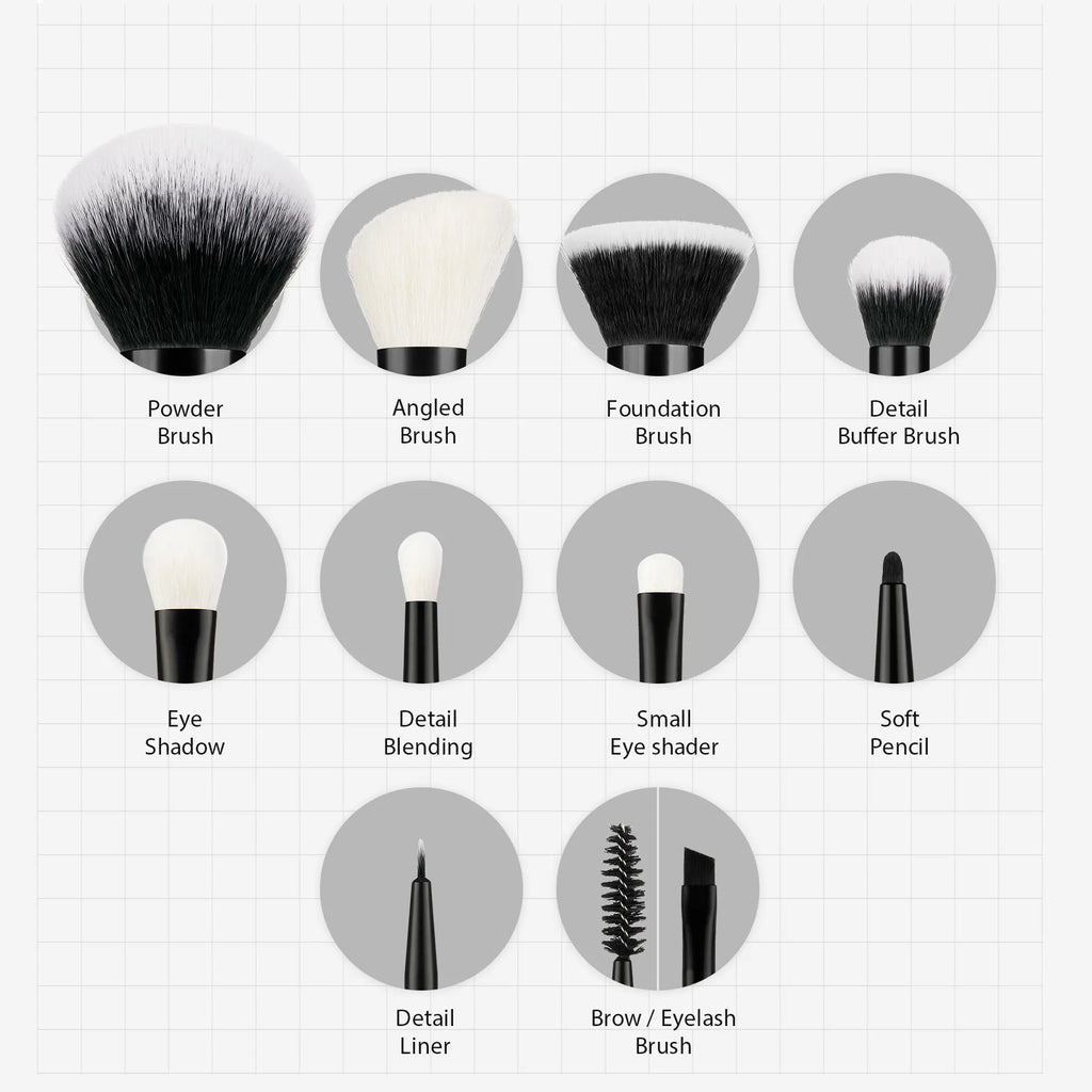 10 pinceaux de maquillage