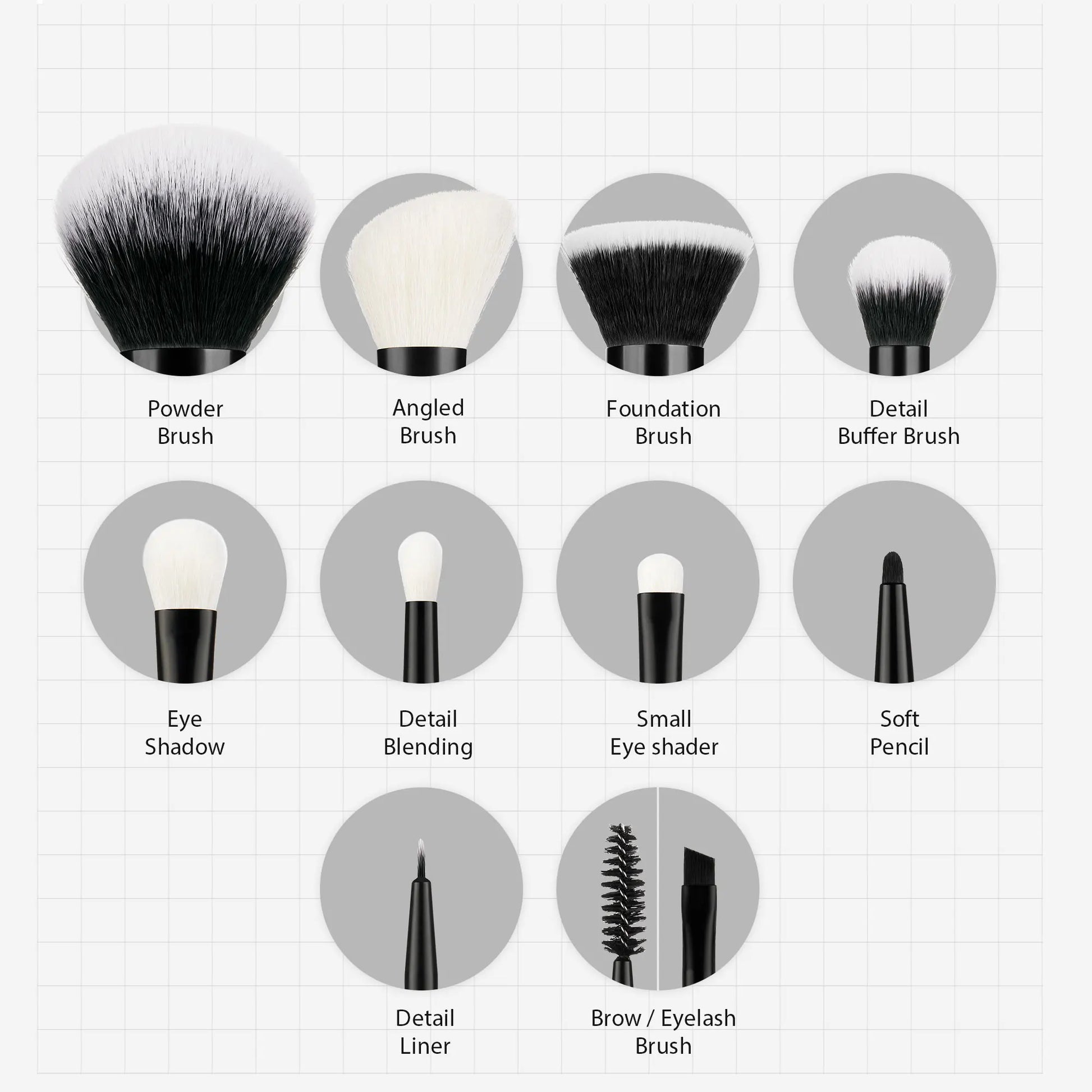 10 pinceaux de maquillage